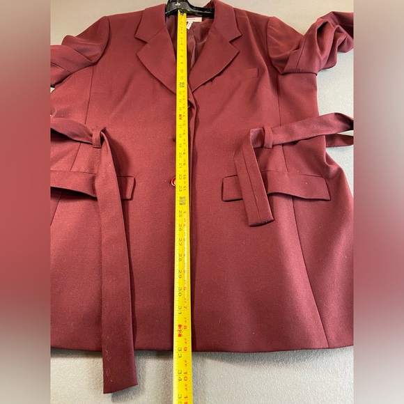 Rodier wool Blazer, belted and buttoned, front pockets, size 16 - Picture 9 of 11